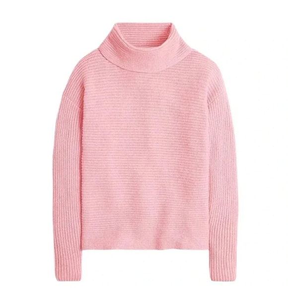 J. Crew Sweaters - J CREW | Pink Cowlneck Long Sleeve Cotton Blend Sweater Size XS